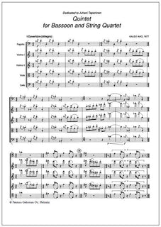 Quintet for bassoon and string quartet - Score