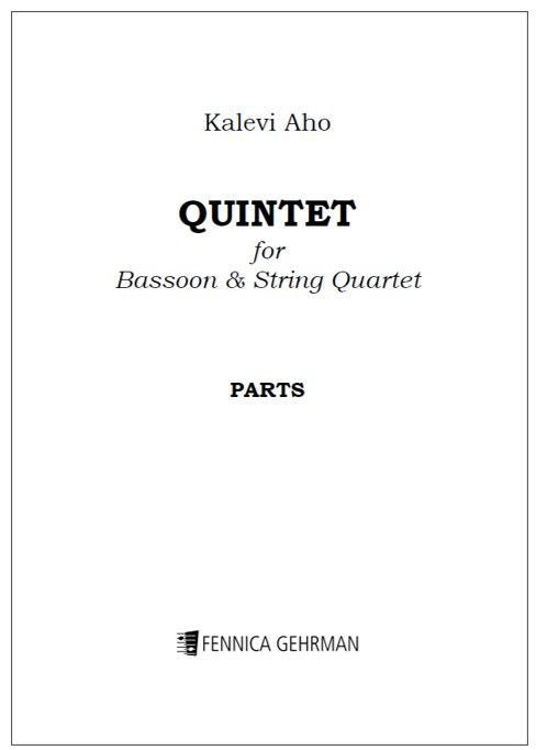 Valokuva kirjasta  Quintet for bassoon and string quartet - Parts, kuuluu tuoteryhmään Musiikki.