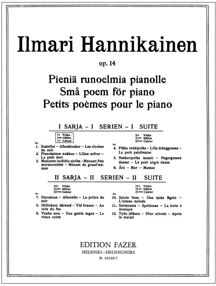 Valokuva kirjasta  Pieniä runoelmia op. 14 - Vihko 3 - Piano, kuuluu tuoteryhmään Musiikki.