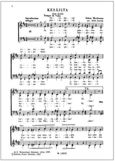 Kesäillan valssi for mixed choir and piano - Chorus part