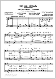 Neli eesti hällilaulu (Four Estonian Lullabies) - Mixed choir