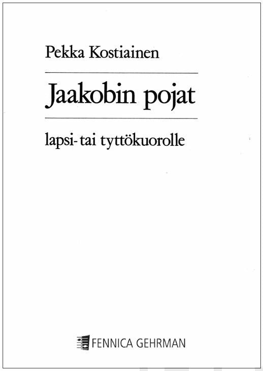 Valokuva kirjasta  Jaakobin pojat (The Sons of Jacob) - Children's choir, kuuluu tuoteryhmään Musiikki.