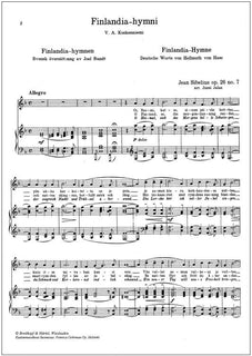 Finlandia-hymni op. 26/7 - Voice & piano