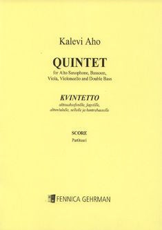 Valokuva kirjasta  Quintet for alto saxophone, bassoon, viola, cello and double bass - Score, kuuluu tuoteryhmään Musiikki.