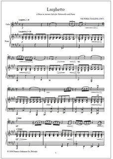 Larghetto and Siciliana for violoncello and piano