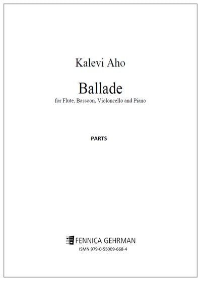 Valokuva kirjasta  Ballade for flute, bassoon, violoncello and piano - Parts, kuuluu tuoteryhmään Musiikki.