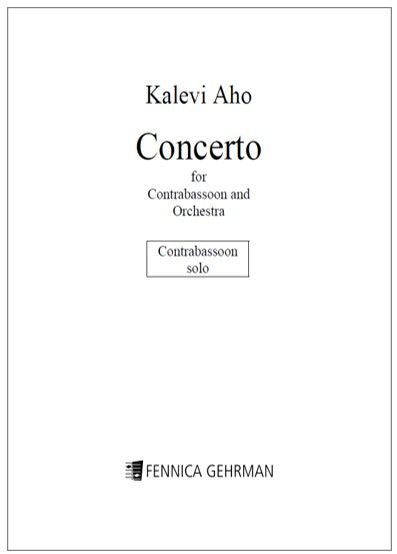 Valokuva kirjasta  Contrabassoon Concerto - Solo part, kuuluu tuoteryhmään Musiikki.