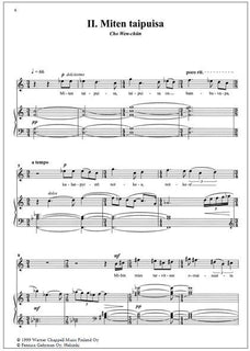 Kiinalaisia lauluja (Chinese songs) for soprano and piano