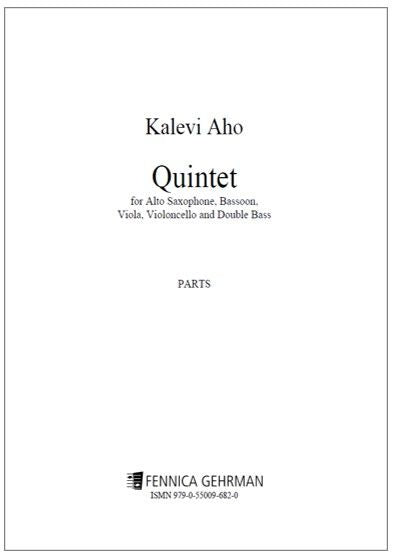 Valokuva kirjasta  Quintet for alto saxophone, bassoon, viola, cello and double bass - Parts, kuuluu tuoteryhmään Musiikki.