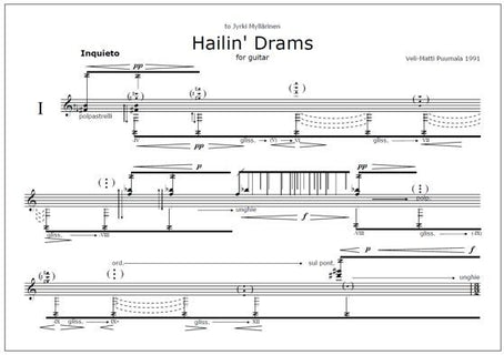 Hailin' Drams for guitar