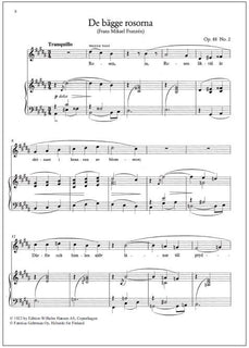 Sex sånger op. 88 / Kuusi laulua op. 88 / Six songs op. 88 - Voice and piano