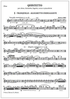 Quintet for oboe, clarinet, bassoon, horn and piano - Parts