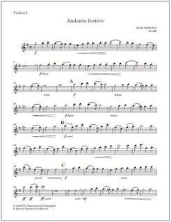 Andante Festivo (JS 34b) : Urtext Parts (string orchestra)