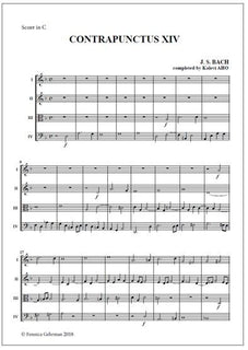Contrapunctus XIV  (four-part open instrumentation) - Score & parts