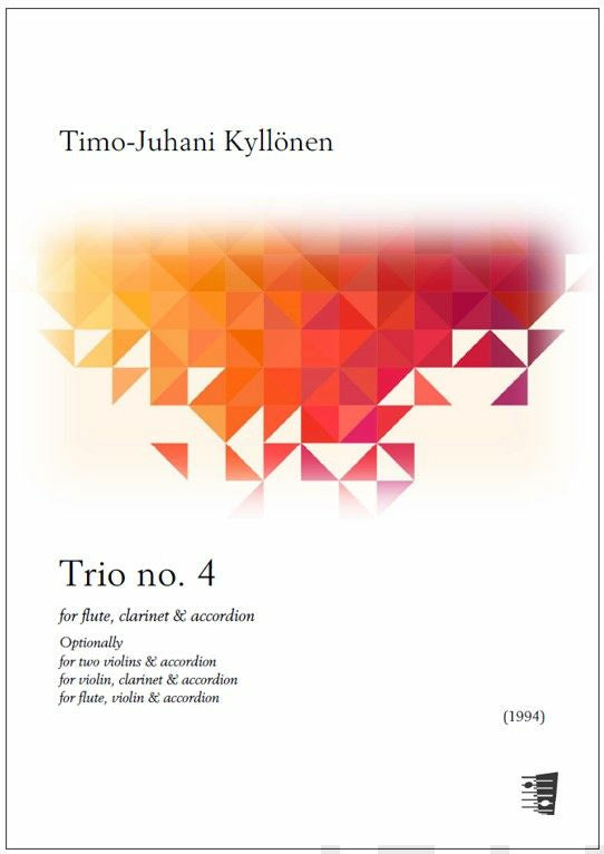 Valokuva kirjasta  Trio no. 4 for flute, clarinet &amp; accordion - Score (accordion) &amp; parts, kuuluu tuoteryhmään Musiikki.