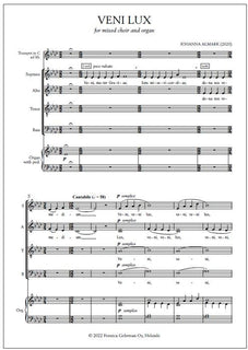 Veni lux for mixed choir, organ and trumpet ad lib.