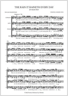 rain it raineth every day - Mixed choir, The