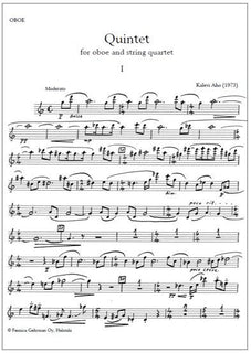 Quintet for oboe and string quartet - Score & parts