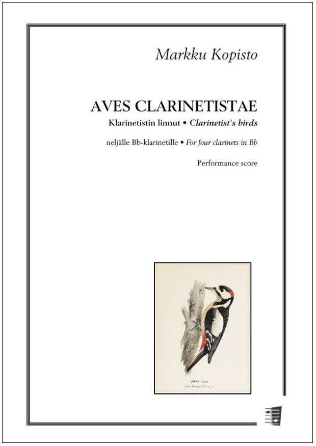 Valokuva kirjasta  Aves clarinatistae for four clarinets in Bb - Performance score, kuuluu tuoteryhmään Musiikki.