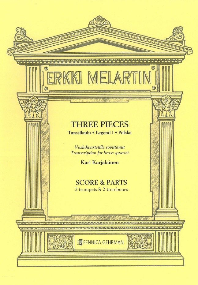 Valokuva kirjasta  Three pieces for brass quartet (2 trumpets &amp; 2 trombones) - Score &amp; parts, kuuluu tuoteryhmään Musiikki.