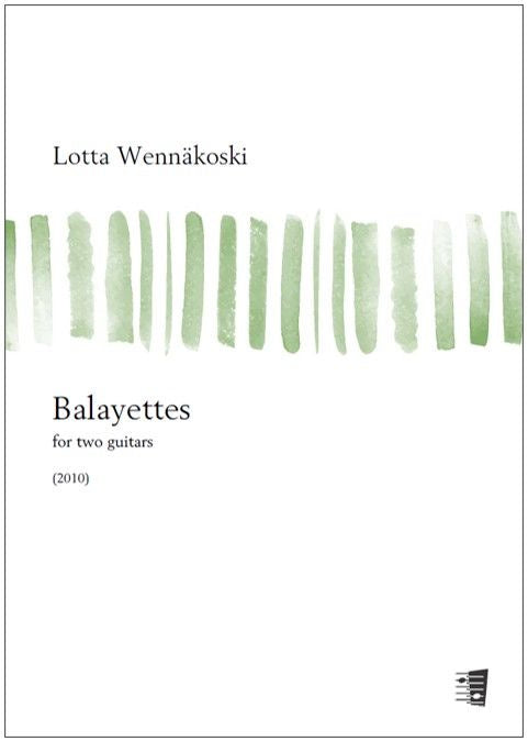 Valokuva kirjasta  Balayettes for two guitars - Performance score, kuuluu tuoteryhmään Musiikki.