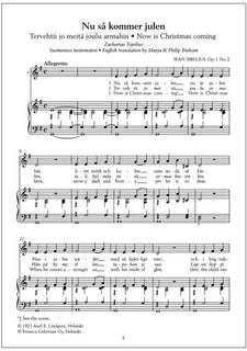 Viisi joululaulua - Fem julsånger - Five Christmas Songs op. 1 for voice and piano