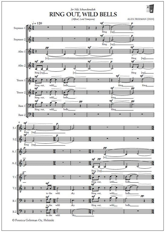 Valokuva kirjasta  Ring Out, Wild Bells - Mixed choir, kuuluu tuoteryhmään Musiikki.