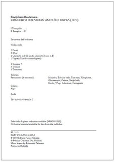 Concerto for violin and orchestra - Study score