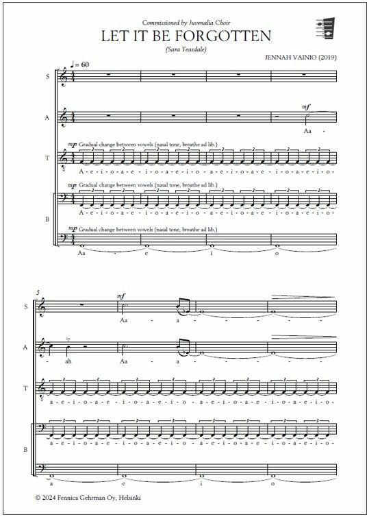 Valokuva kirjasta  Let it be forgotten - Mixed choir, kuuluu tuoteryhmään Musiikki.