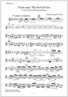 Viron orja (The Serf of Viro) for two violins and string orchestra - Score & parts