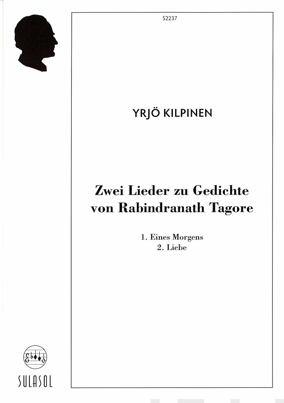 Valokuva kirjasta  Zwei Lieder zu Gedichte von Rabindranath Tagore, kuuluu tuoteryhmään Musiikki.