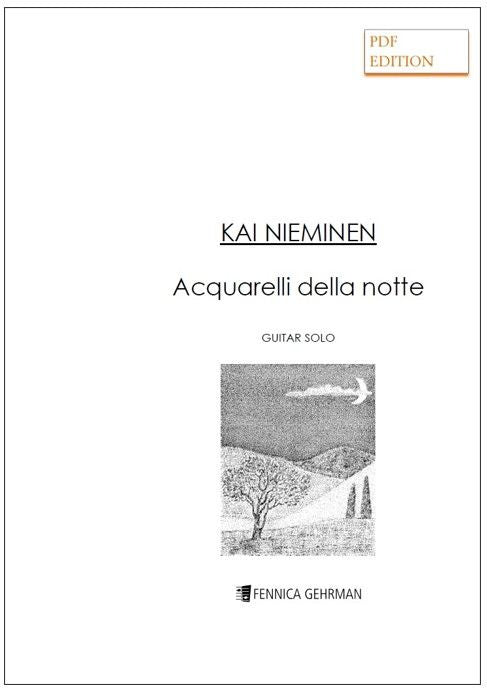Valokuva kirjasta  Acquarelli della notte / Acquarelles of the Night (PDF) — Guitar, kuuluu tuoteryhmään E-kirjat tieto.