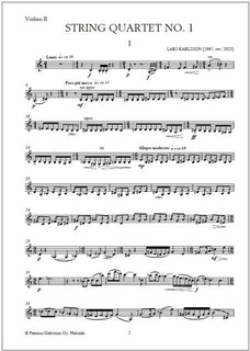 String quartet no. 1 (1997, rev. 2025) - Score & parts