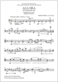 Allora for violoncello solo