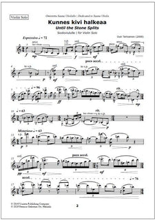 Kunnes kivi halkeaa (Until the Stone Splits) for violin