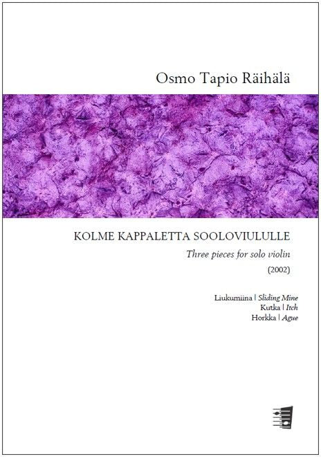 Valokuva kirjasta  Three pieces for solo violin - Sliding Mine, Itch &amp; Ague, kuuluu tuoteryhmään Musiikki.