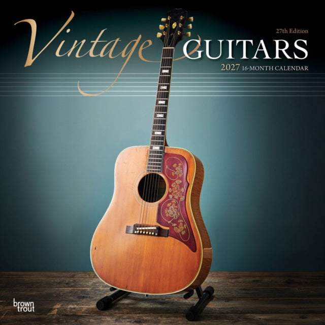 Valokuva kirjasta Browntrout Vintage Guitars 2027 12 X 24 Inch (Hanging) Monthly Square Wall Calendar Foil Stamped Cover Plastic-Free, kuuluu tuoteryhmään Muut ulkomaiset kirjat.