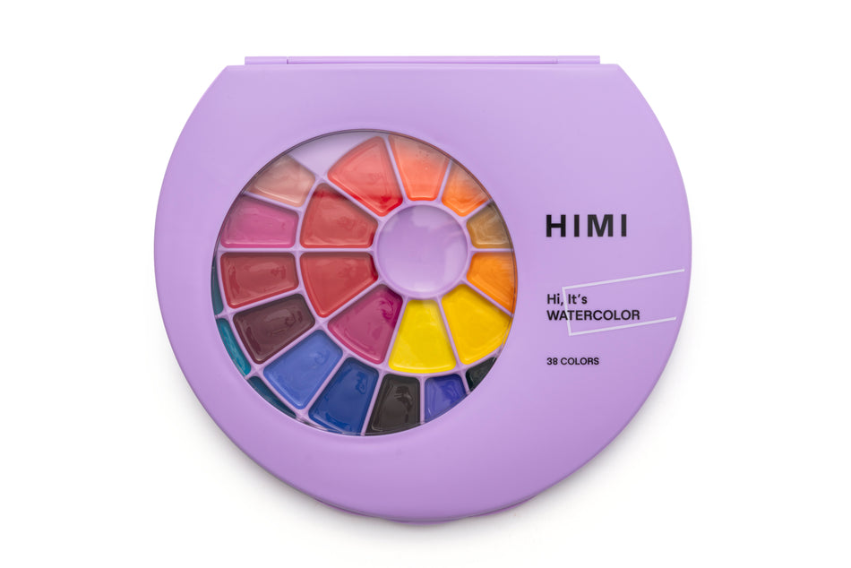 Valokuva tuotteesta Akvarellivärisetti 38 väriä HIMI Semi-moist Purple Edition, kuuluu tuoteryhmään Taidetarvikkeet.