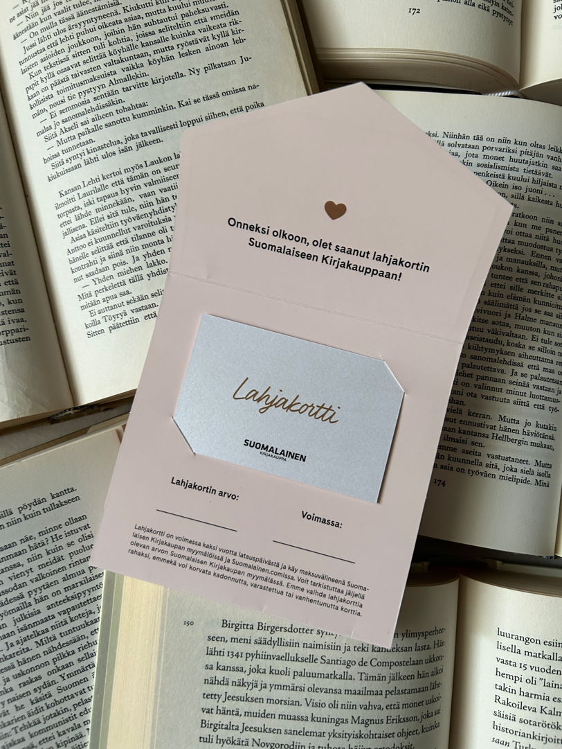 Suomalaisen Kirjakaupan lahjakortti myymälöistä