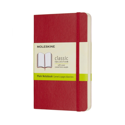 Moleskine Scarlet Red Pocket Plain Notebook Soft