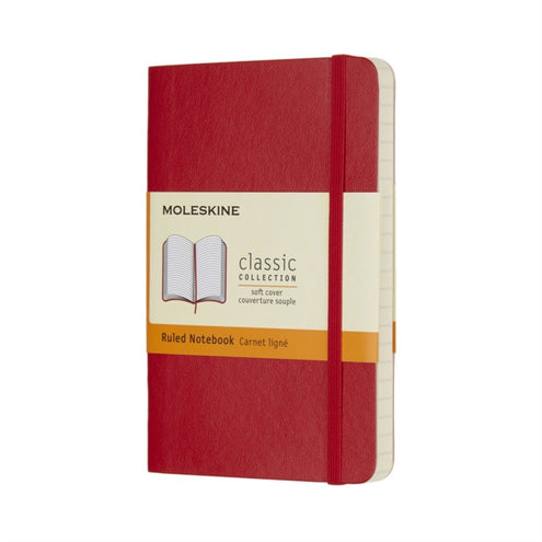 Moleskine Scarlet Red Pocket Ruled Notebook Soft