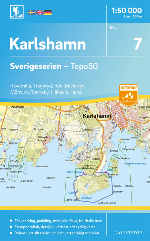 7 Karlshamn Sverigeserien Topo50 : Skala 1:50 000