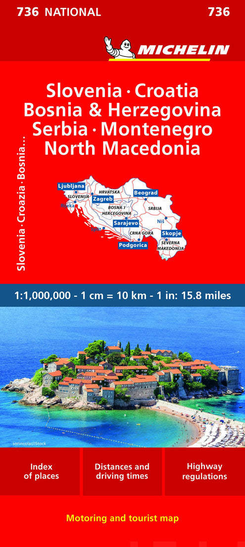 Slovenia, Croatia, Bosnia, Michelin 736 / Slovenia-Kroatia-Bosnia, Michelin tiekartta