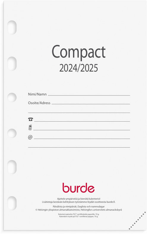 Compact kalenteripaketti 18 kk 2024-2025