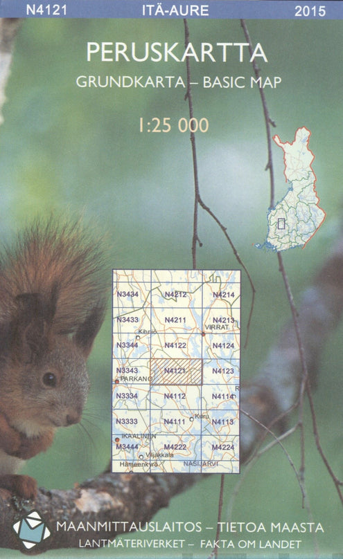 Peruskartta N4121 Itä-Aure 1:25 000