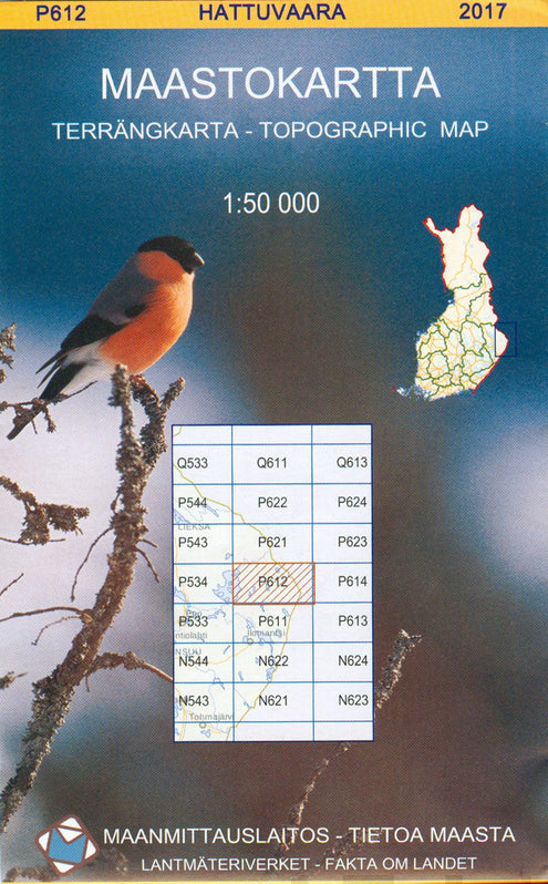 Maastokartta P612 Hattuvaara 1:50 000