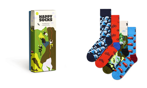 Sukat Happy Socks 41-46 Out And About lahjapakkaus 4 paria