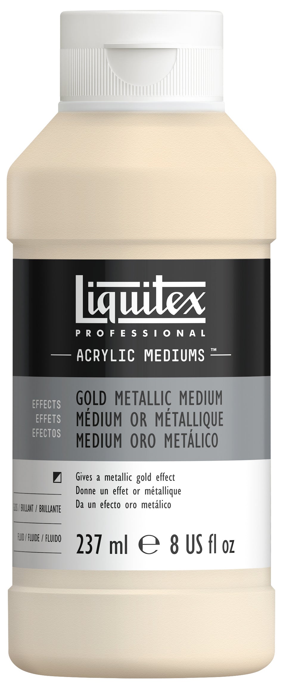 Valokuva tuotteesta Maalausaine 237 ml eftektiaine Gold Metallic Medium Liquitex, kuuluu tuoteryhmään Taidetarvikkeet.