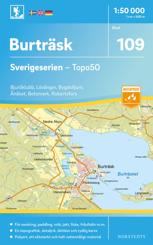 109 Burträsk Sverigeserien Topo50 : Skala 1:50 000