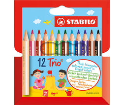 Puuvärikynä Stabilo Trio 12 väriä lyhyt